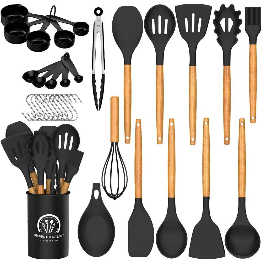 iceagle Kochbesteck-Set Silikon Kochgeschirr Set, Küchengerät 34 Stück