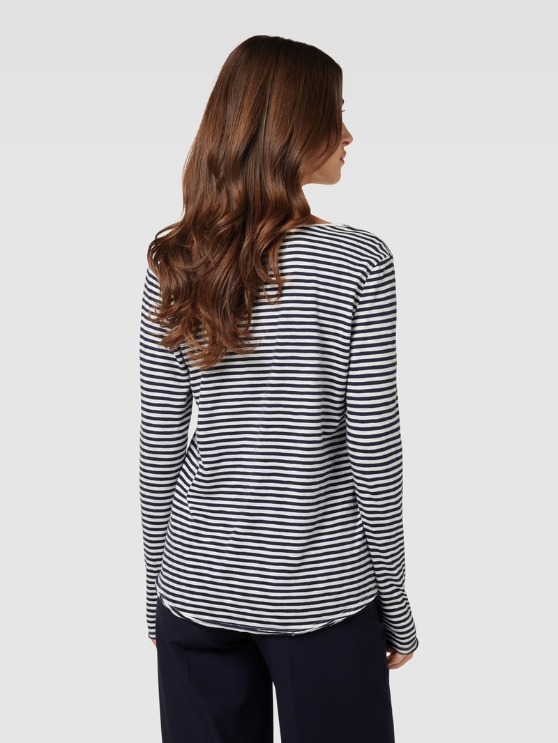 Longsleeve mit V-Ausschnitt in marineblau