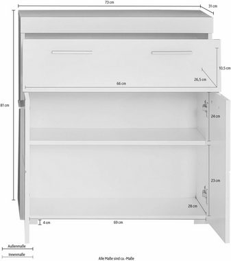 INOSIGN Unterschrank Avena Breite 73 cm, Badezimmerschrank mit 1 großen Schubkasten und 2 Türen