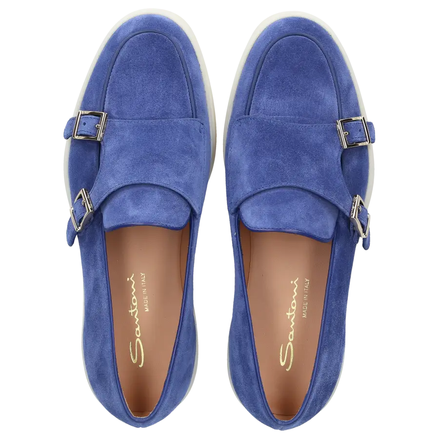 Santoni - Loafer 59194 Veloursleder - blau