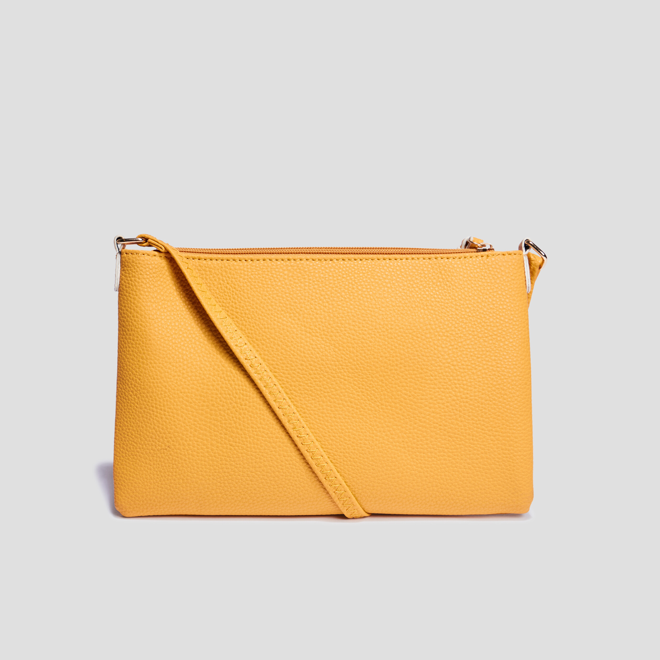 Sac en bandoulière rectangulaire jaune femme | La Halle