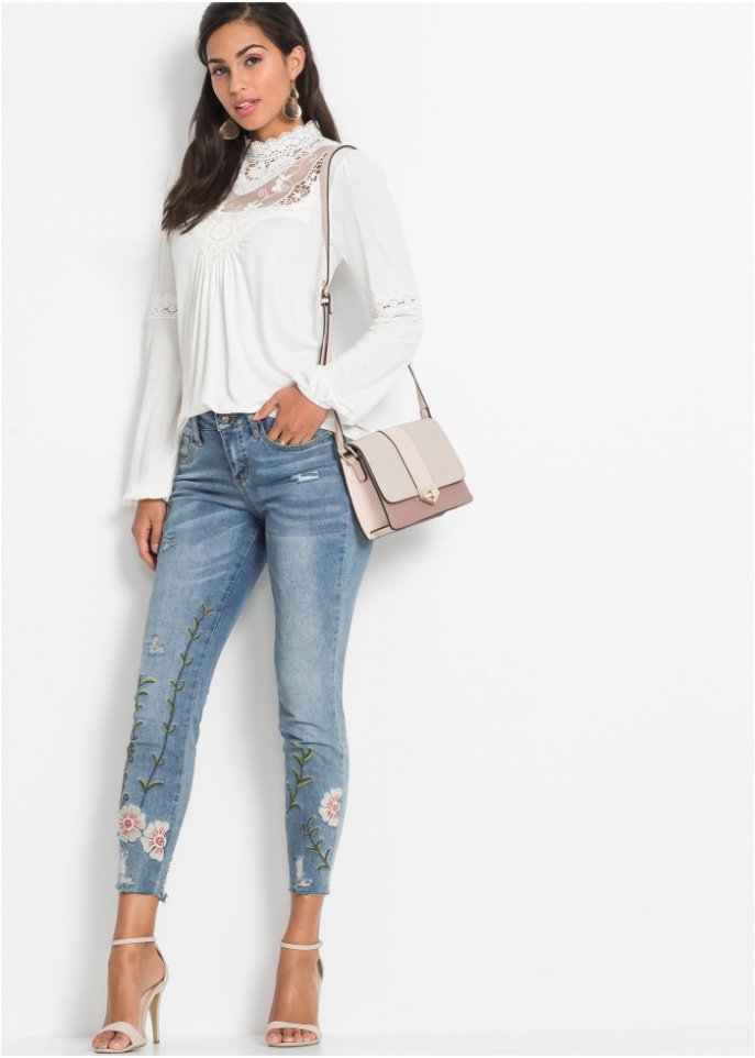 Langarmshirt mit Spitze