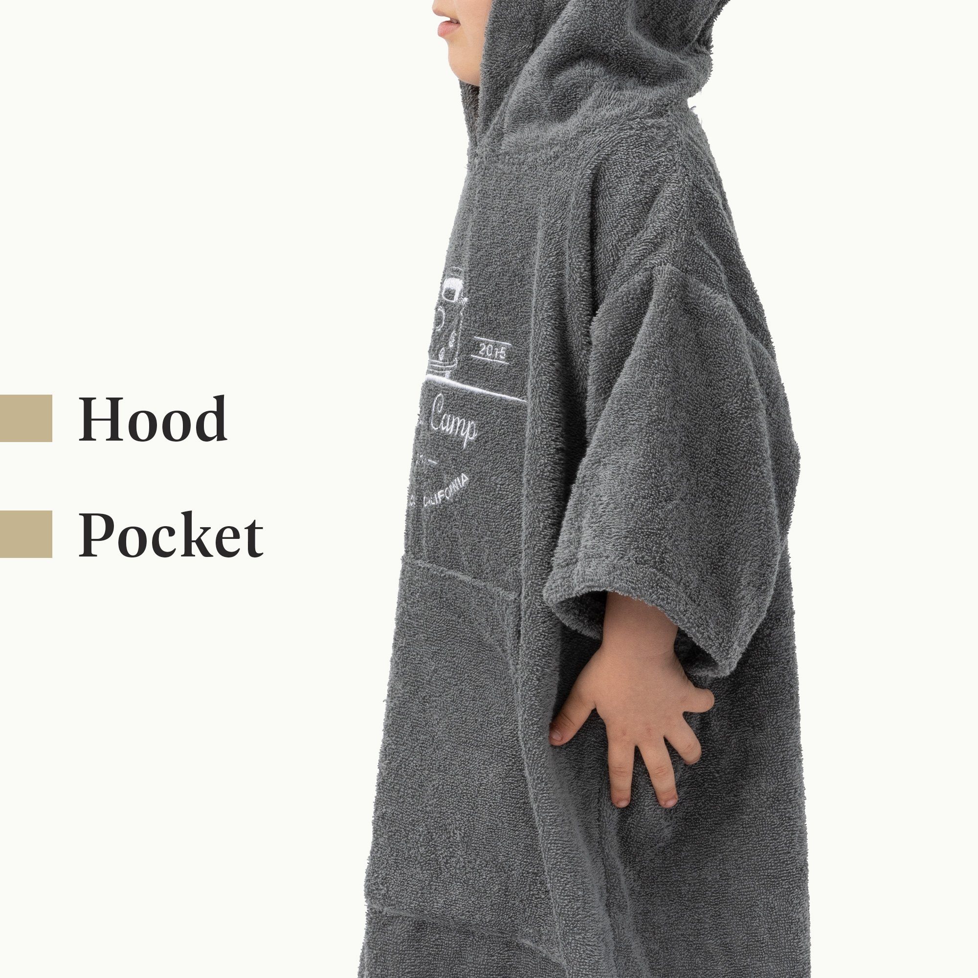 HOMELEVEL Bademantel Badeponcho für Kinder und Teenager für Strand Schwimmbad mit Kapuze, Baumwolle