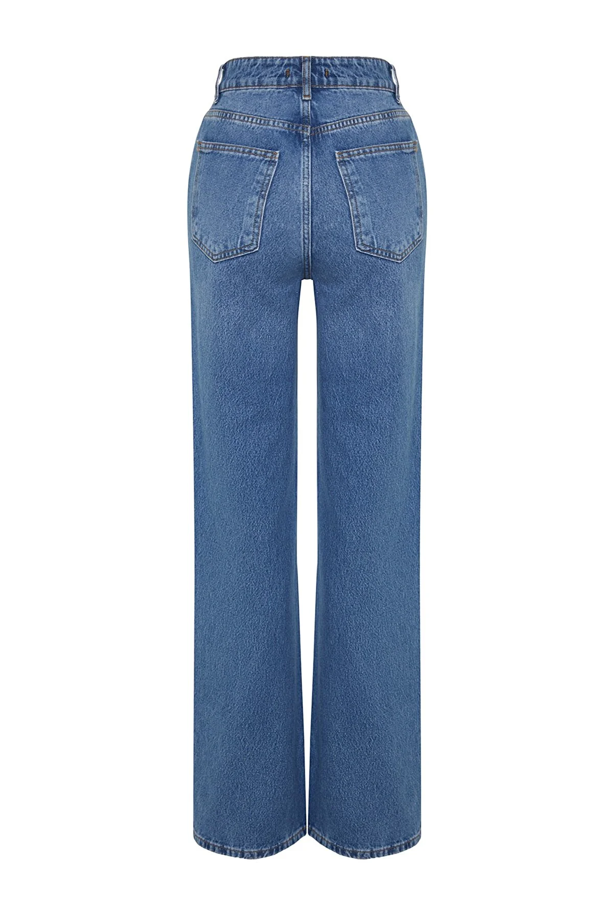 Trendyol Collection  Blaue Jeans mit hoher Taille und weitem Bein TWOAW24JE00074