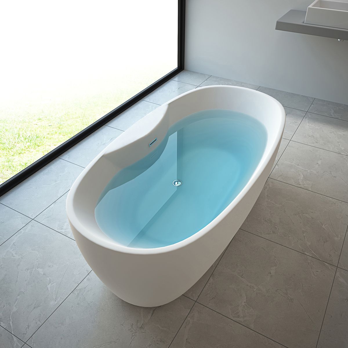 TroniTechnik Freistehende Badewanne Acrylbadewanne Standbadewanne Anafi 170cm x 80cm x 58cm