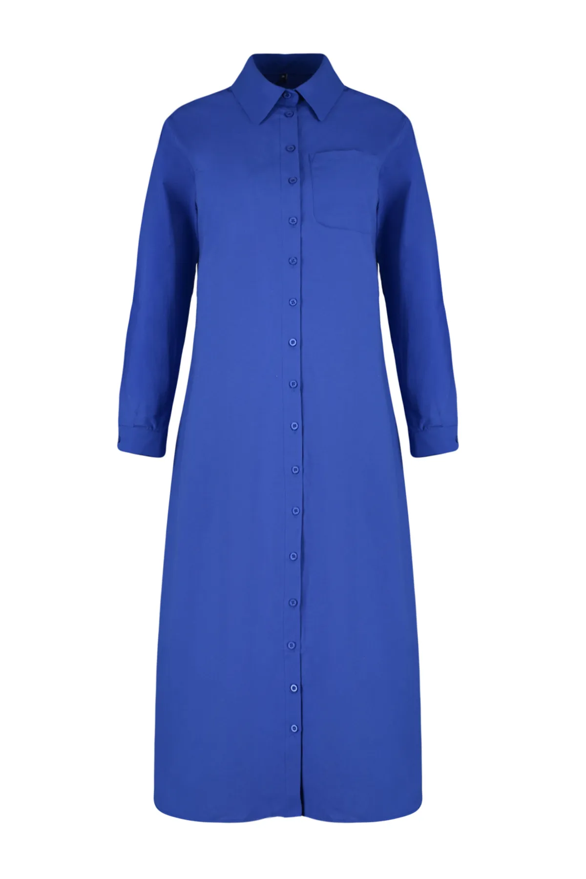 Trendyol Modest  Saks Plain Woven Hemdkleid TCTSS24EB00137
