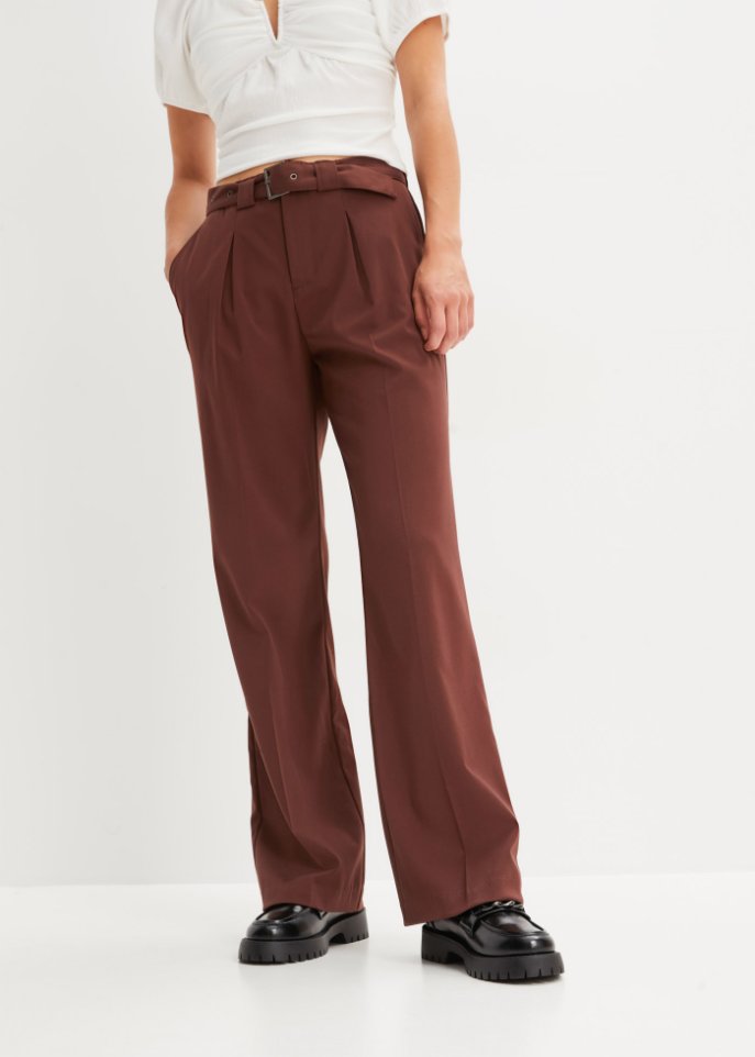 Bundfaltenhose mit Gürtel