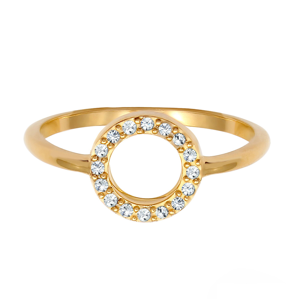 Elli Elli Bague Femmes Cercle Filigrane Géo avec Cristaux en Argent Sterling 925 Bague