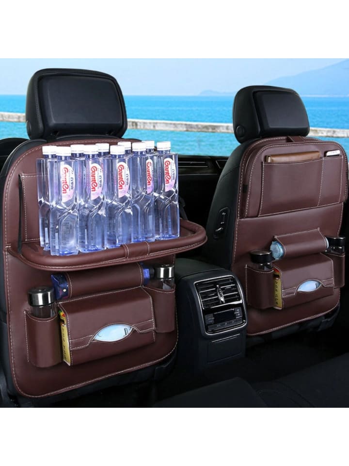 COFI 1453 Autositz-Organizer, Sitzschutz, Sitzbezug, Regal, Mini-Auto-Couchtisch in Braun günstig kaufen onesize