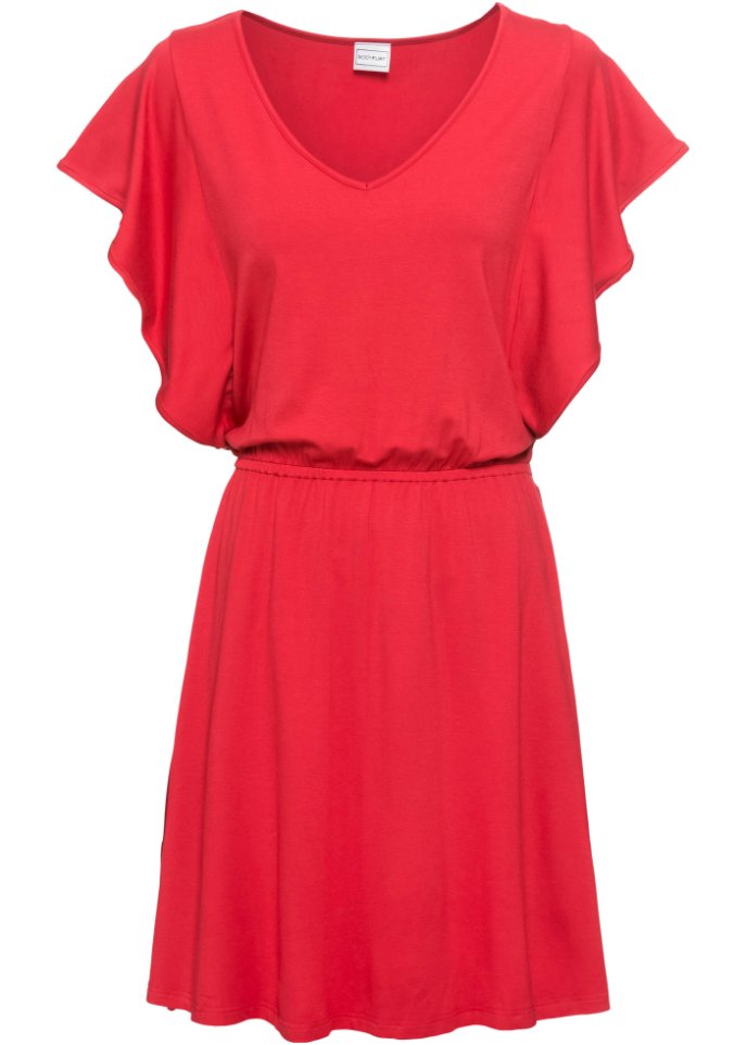 Jerseykleid mit Volant-Ärmeln