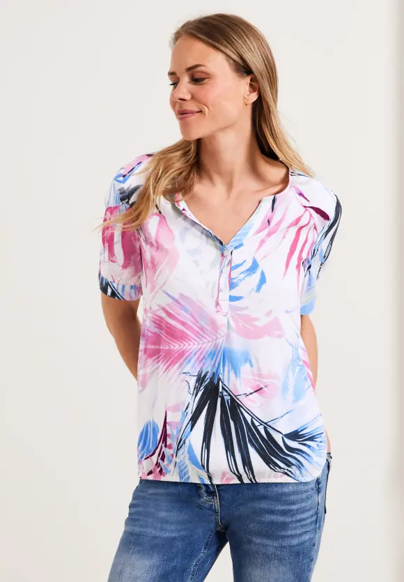 CECIL Bluse mit Blättermuster