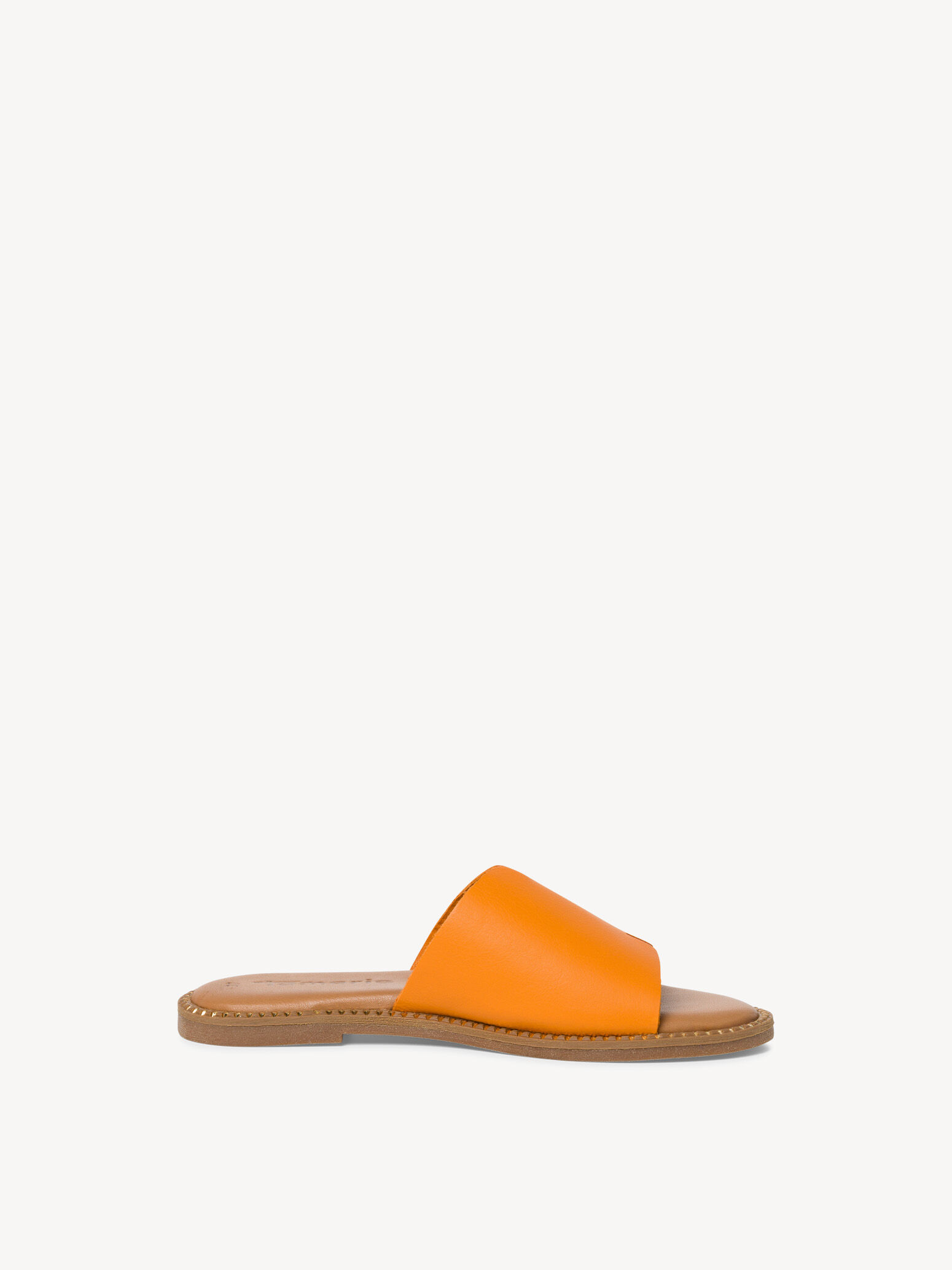 Mule en cuir - orange