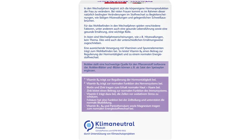 Doppelherz Meno Rotklee + Nachtkerzenöl + Biotin 30 Kapseln