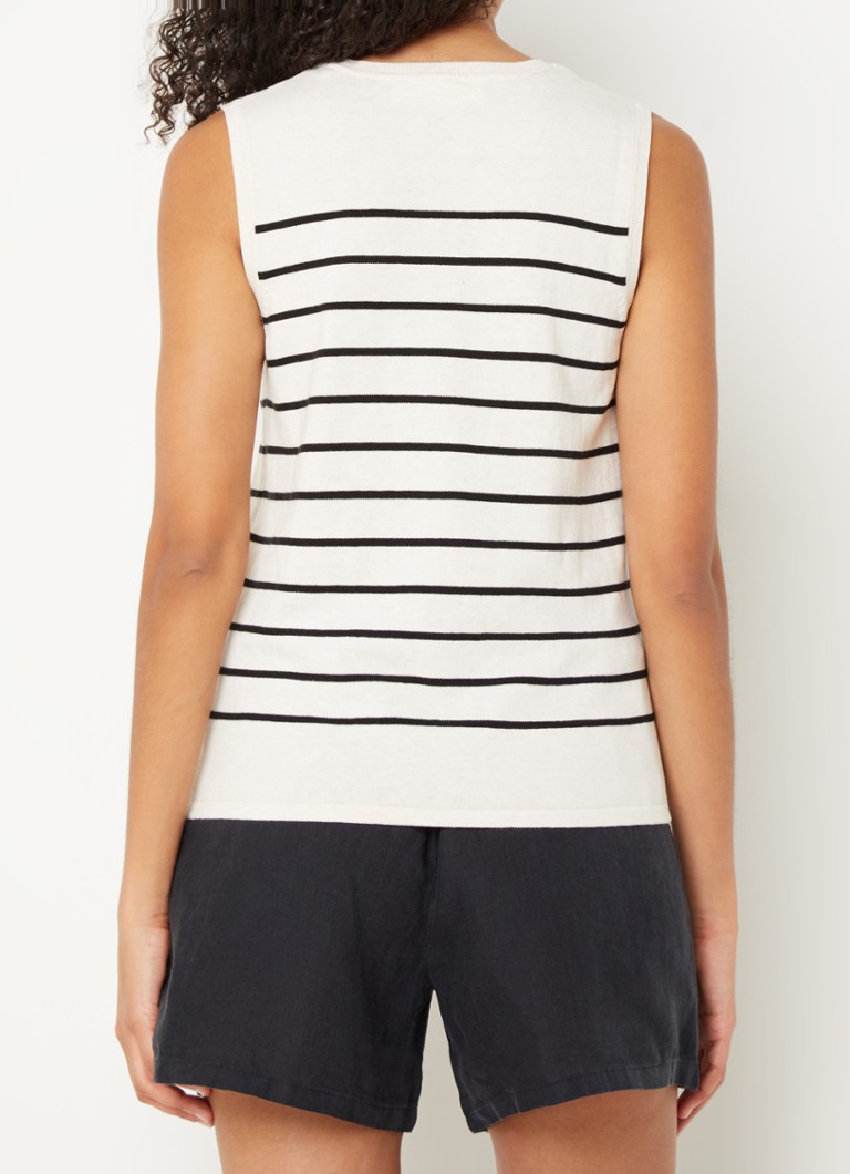 Selected Femme Berga fine knit top with stripe print