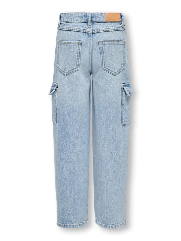 KIDS ONLY Cargo-Jeans KOGHARMONY WIDE CARGO CARROT in light blue denim günstig kaufen