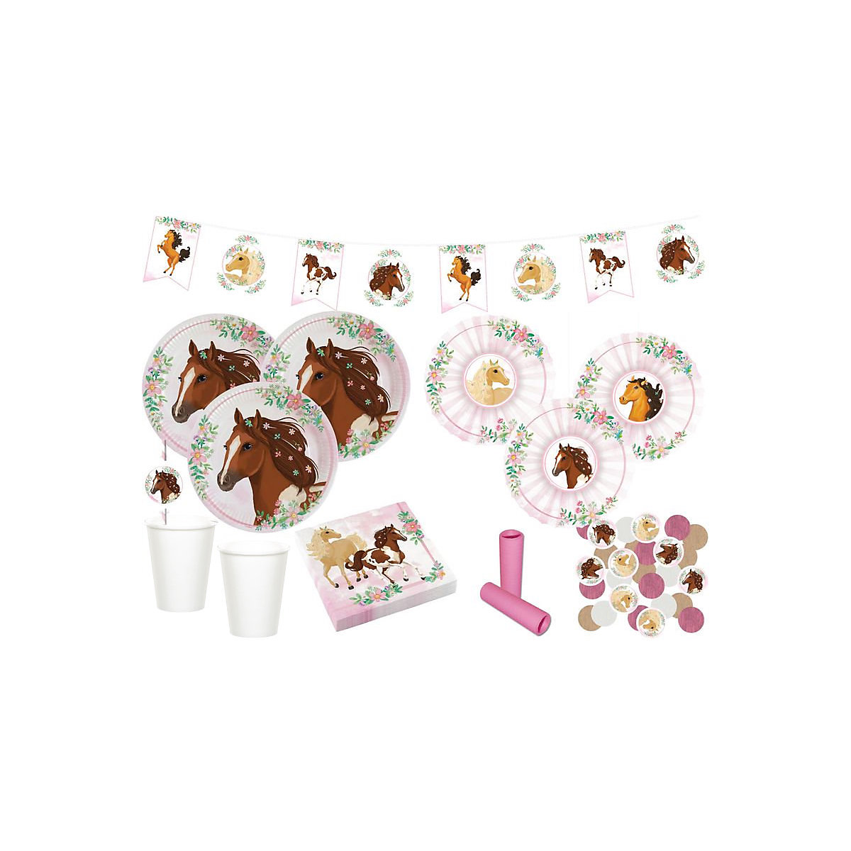 XL 52 Teile Pferde Freundschaft Party Deko Set 8 Kinder