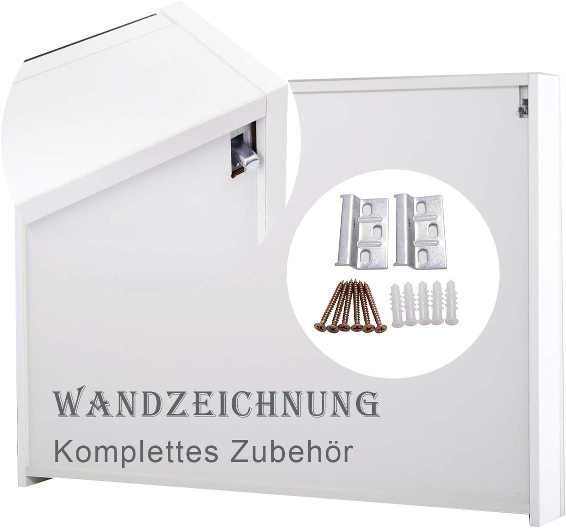 KOMFOTTEU Spiegelschrank mit 3 Türen mit Spiegel, 65 x 11 x 90 cm