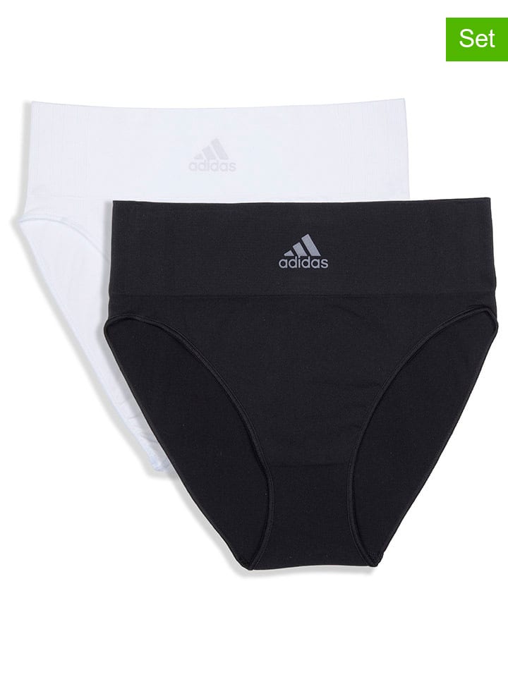 adidas 2er-Set: Taillenslips in Schwarz/ Weiß günstig kaufen