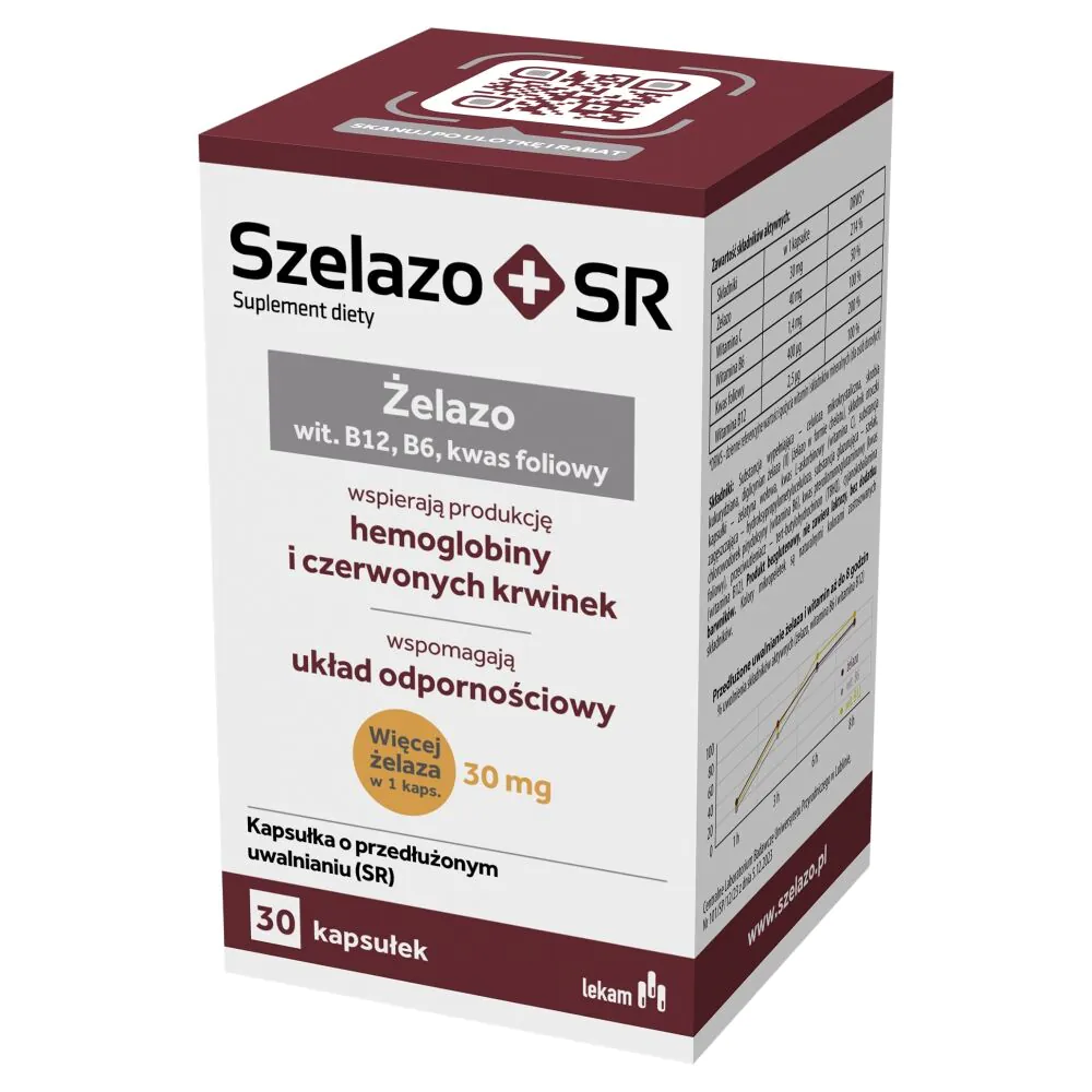 Szelazo+ SR, maisto papildas su geležimi ir vitaminais, kapsulės