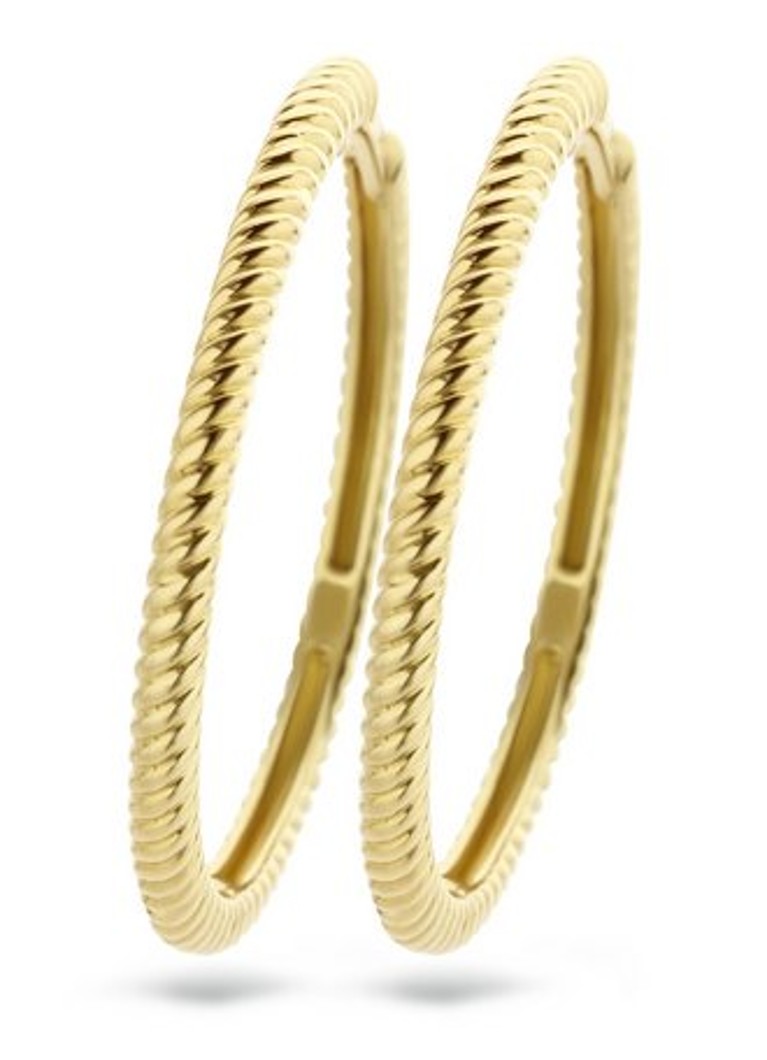Orecchini color cipria in oro giallo 14 carati 7287YGO