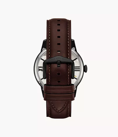 Fossil Herrenuhr Townsman Automatik Leder Dunkelbraun