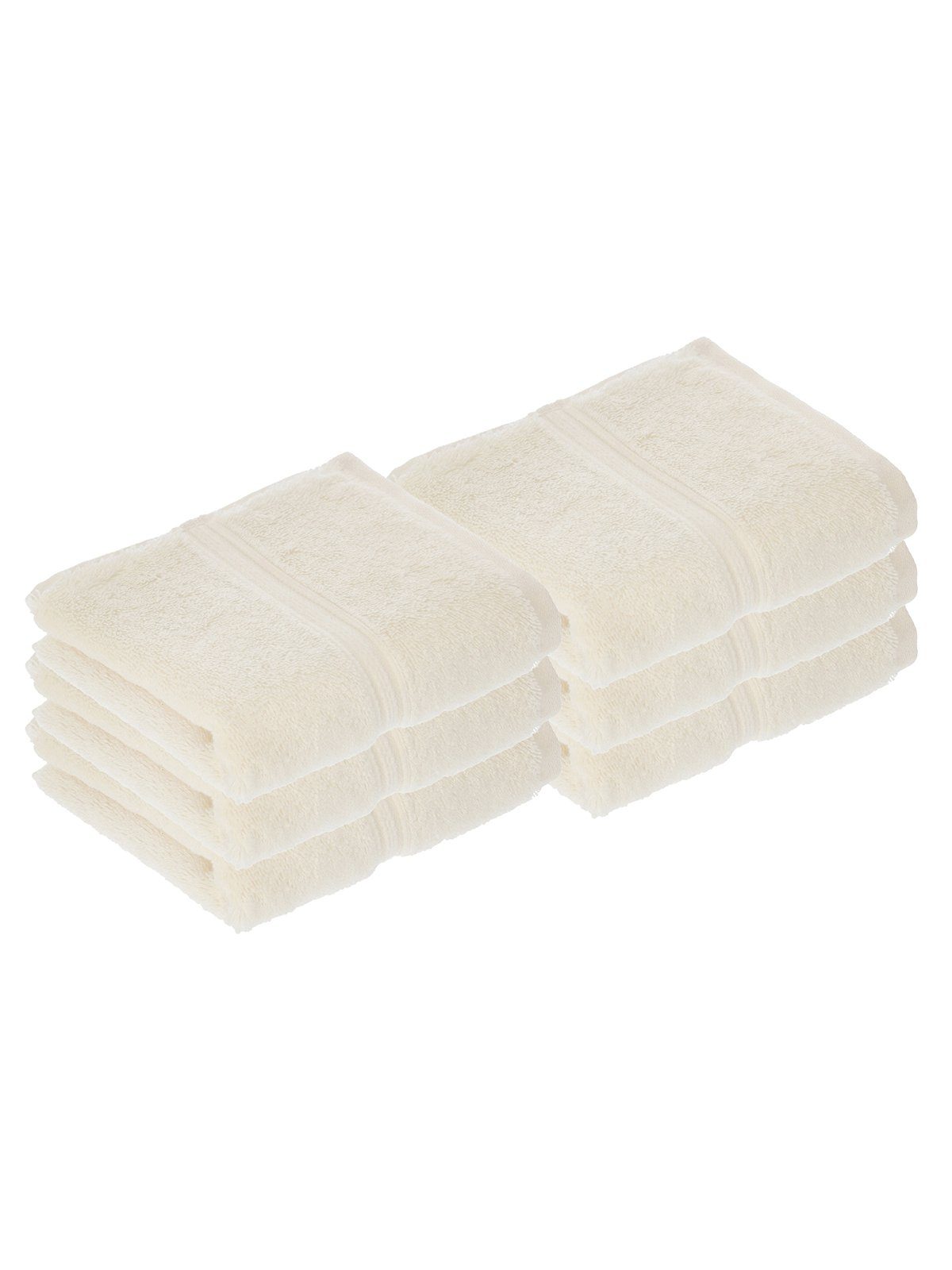 Vossen Gästehandtücher 6er Pack Gästetuch 30 x 50 cm Belief, Frottier (Spar-Set, 6-St), Vegan