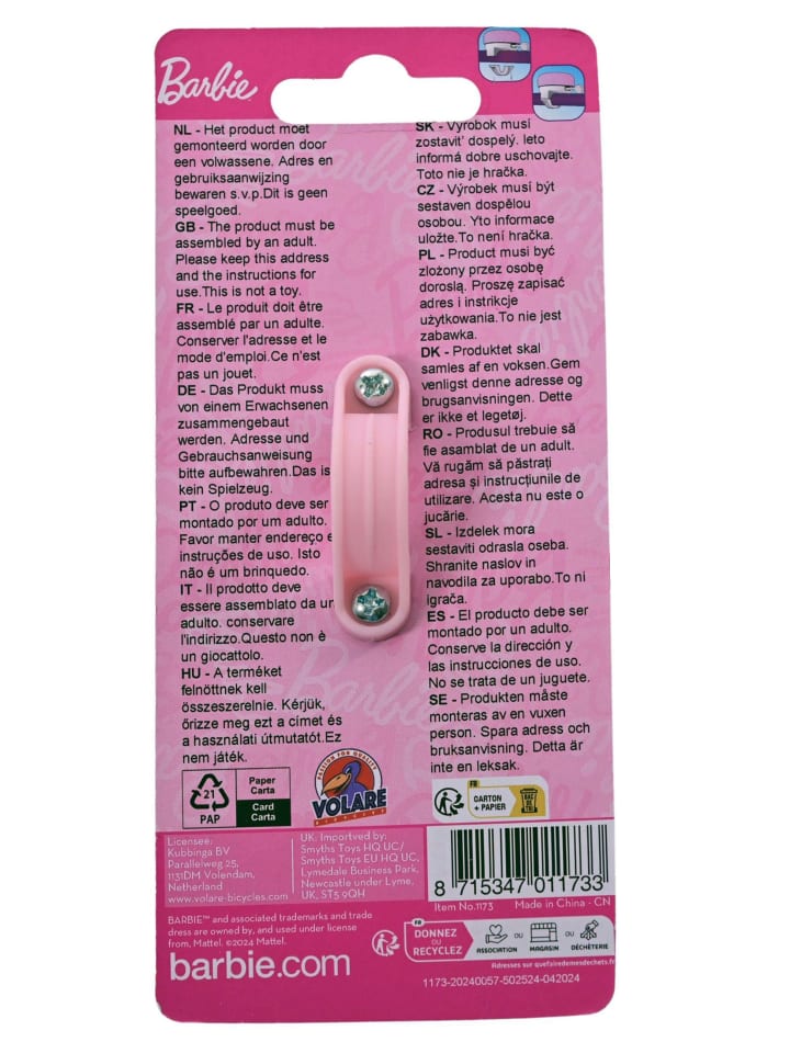 Barbie Fahrradklingel in Pink günstig kaufen onesize