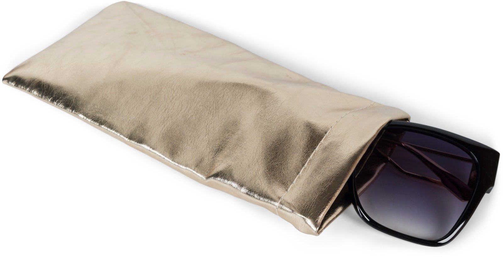styleBREAKER Brillenetui, Brillenetui Metallic mit Putztuch