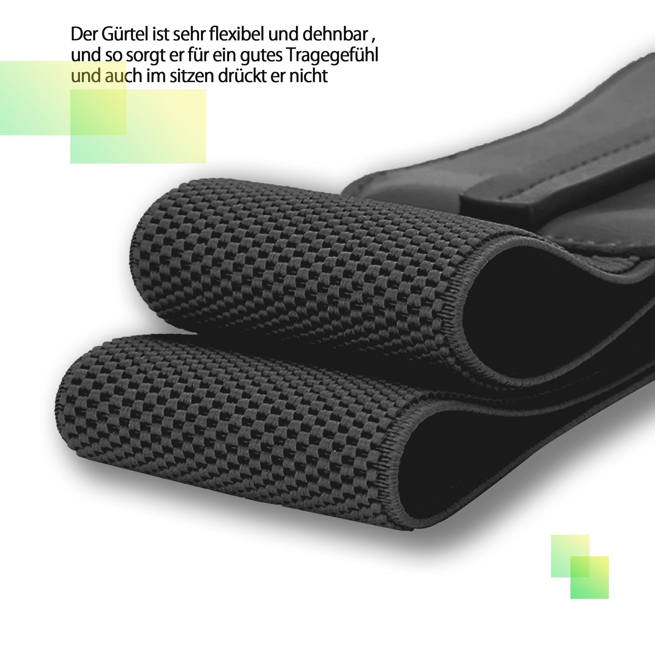 KUGI Taillengürtel Taillengürtel Elastischer Damengürtel-Metallschnalle-elastischer (für alle Gelegenheiten Kombinierbar mit allen Kleidern,Blusen, Longtops, Shirts, Jumpsuites etc, Doppelte Schicht Rindsleder Geeignet für Taillenumfang 70-80cm) Geei