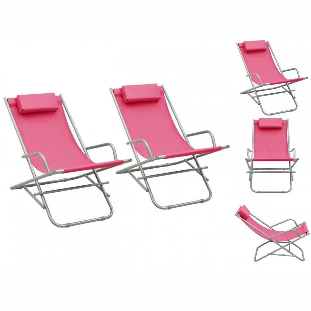 vidaXL Campingstuhl 2er Set Campingstuhl Klappstuhl Gartenstuhl Schaukelstühle Kopfstütze