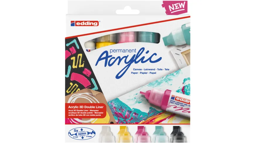 edding Double Liner 3D 5400 5er-Set basic 210 ml basic