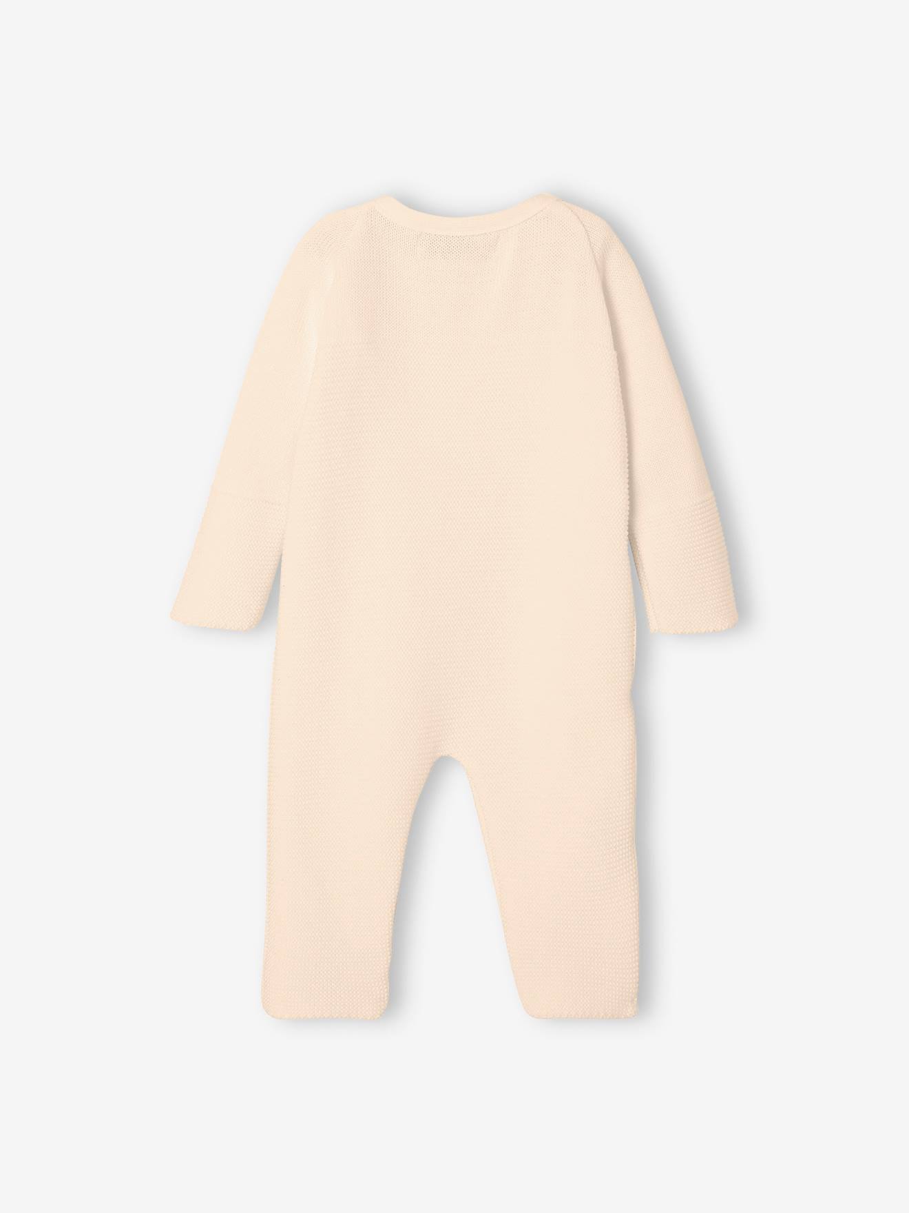 Combinaison bébé en tricot beige clair