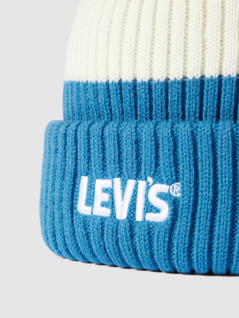 Mütze mit Streifenmuster Modell 'GOLD TAB' in blau