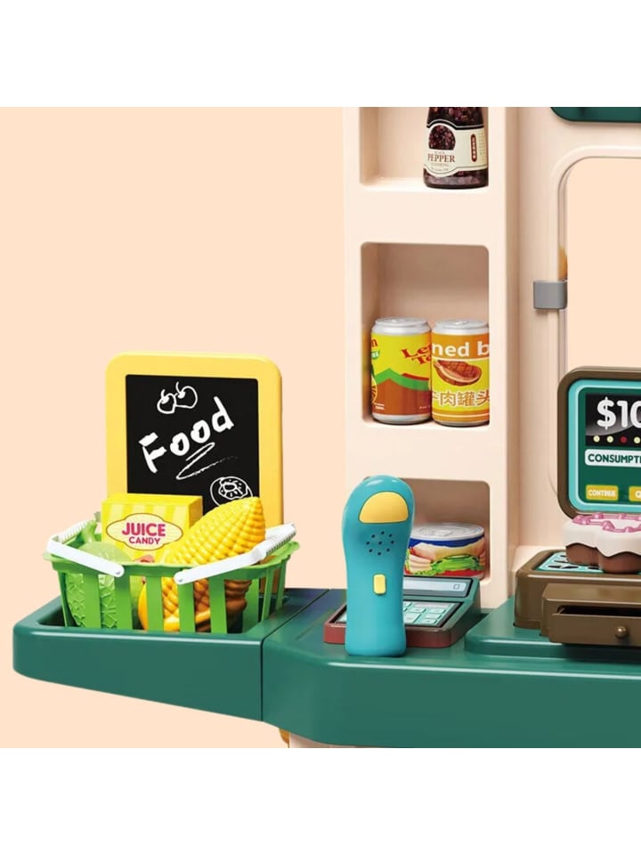 Coemo Supermarkt Florian Kaufladen mit viel Zubehör - ab 3 Jahren in Türkis günstig kaufen onesize