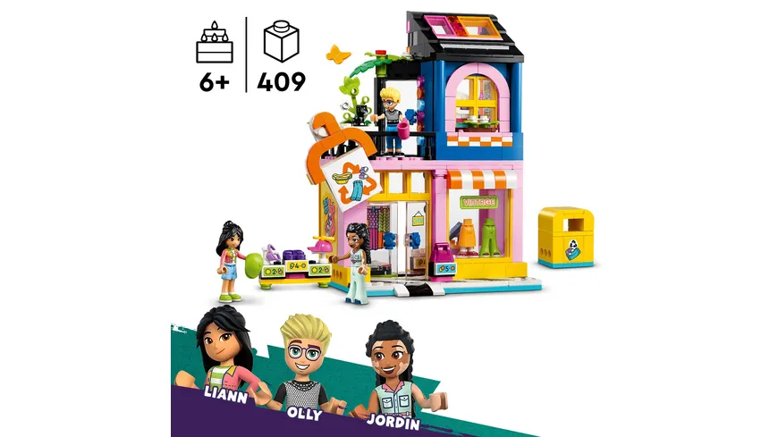 LEGO Friends 42614 Vintage-Modegeschäft, Spielzeug-Laden für Kinder