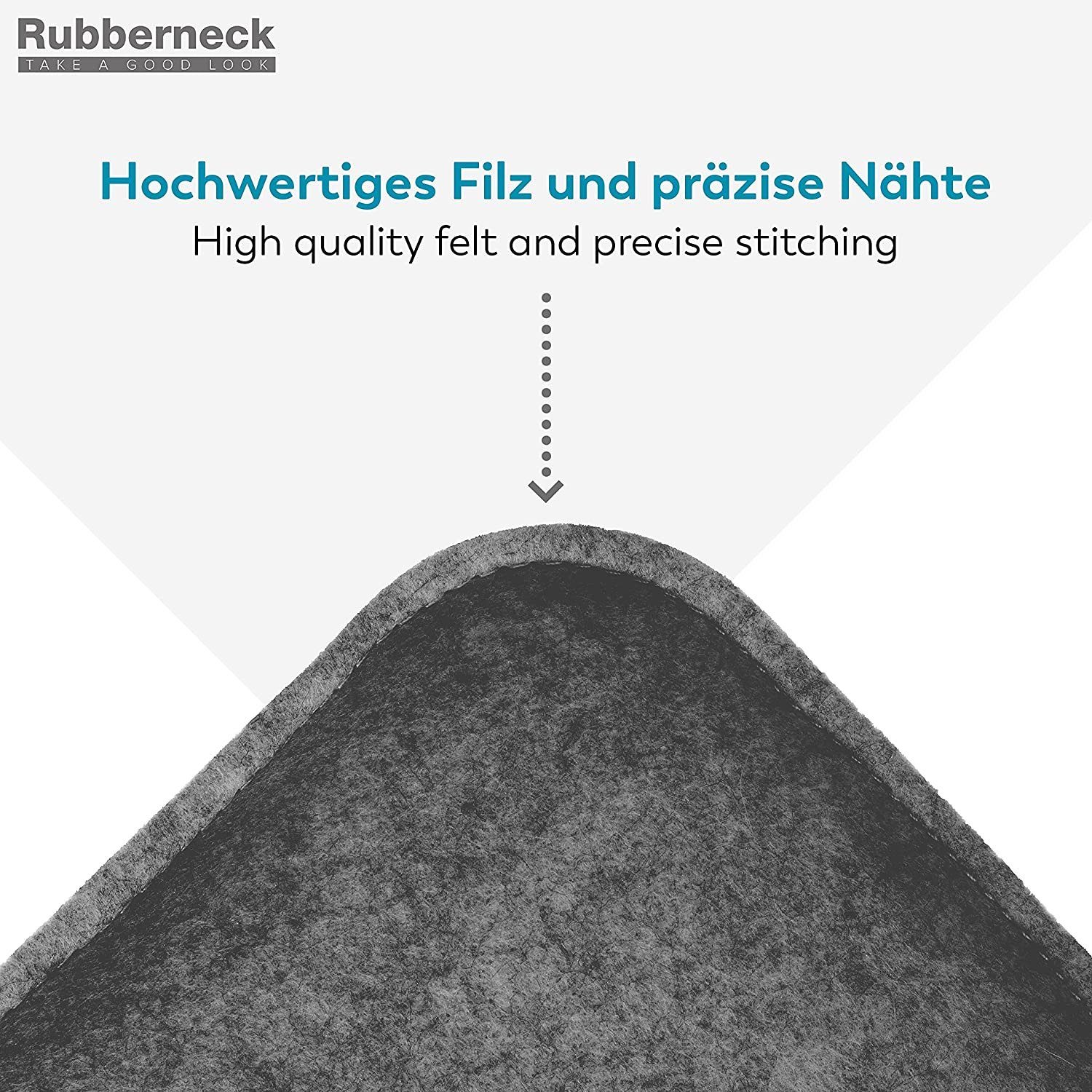 RUBBERNECK Auflagekissen Rutschfeste Filz Sitzkissen eckig, Stuhlkissen mit Antirutsch-Noppen, (4 St), waschbar bei 30°