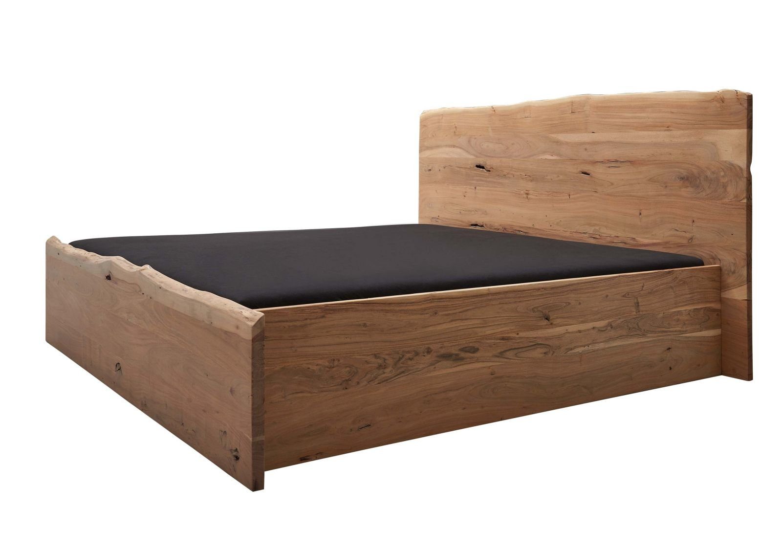 Massivmoebel24 Massivholzbett Bett Akazie 200x200x105 natur lackiert PURE ACACIA #304