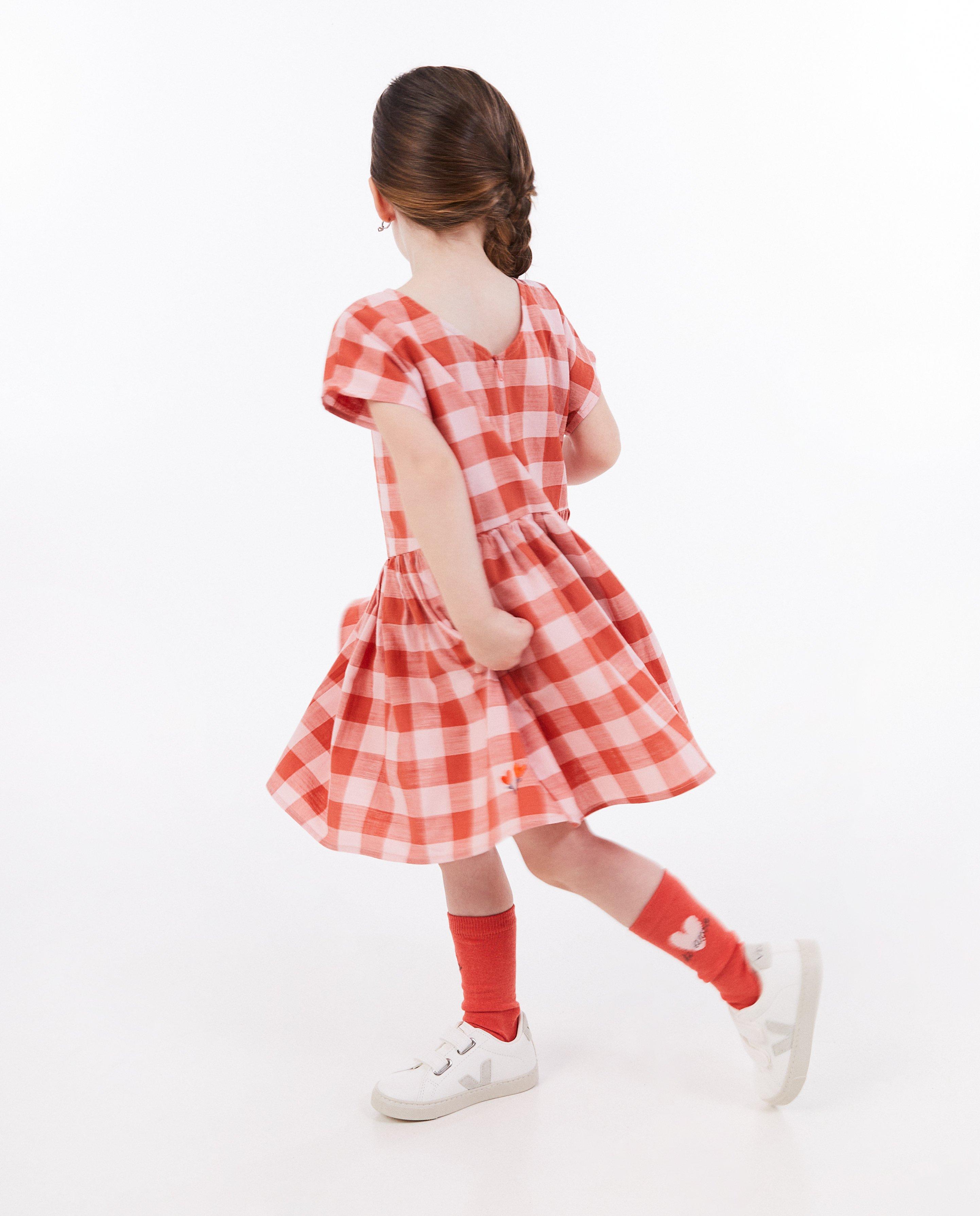 Rochie Samson cu carouri roz