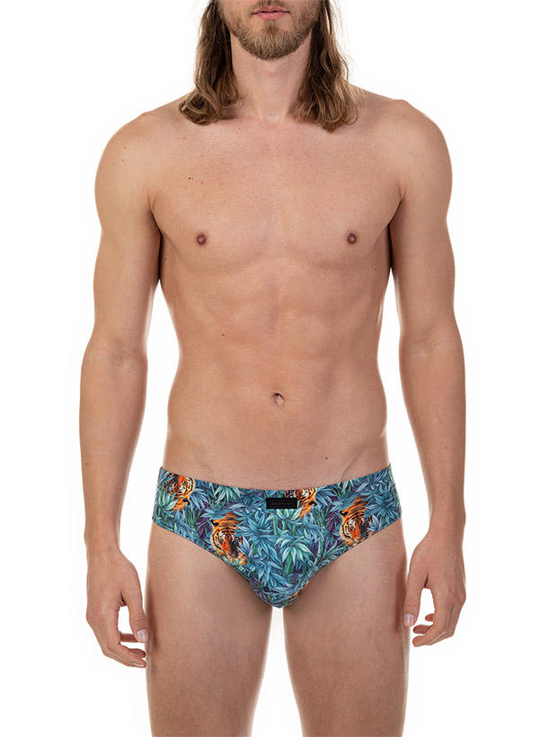 bruno banani, Slip, Mikrofaser-Stretch, grün-orange gemustert