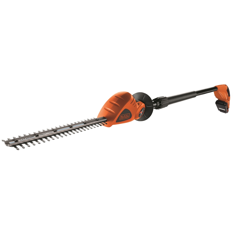 Cortasetos inalámbrico Black & Decker GTC1843L20-QW de mango largo, 43 cm, 18 voltios, batería de iones de litio de 2,0 Ah.
