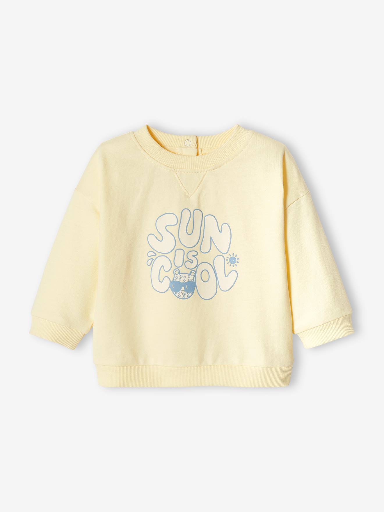 Sweat imprimé bébé jaune pastel