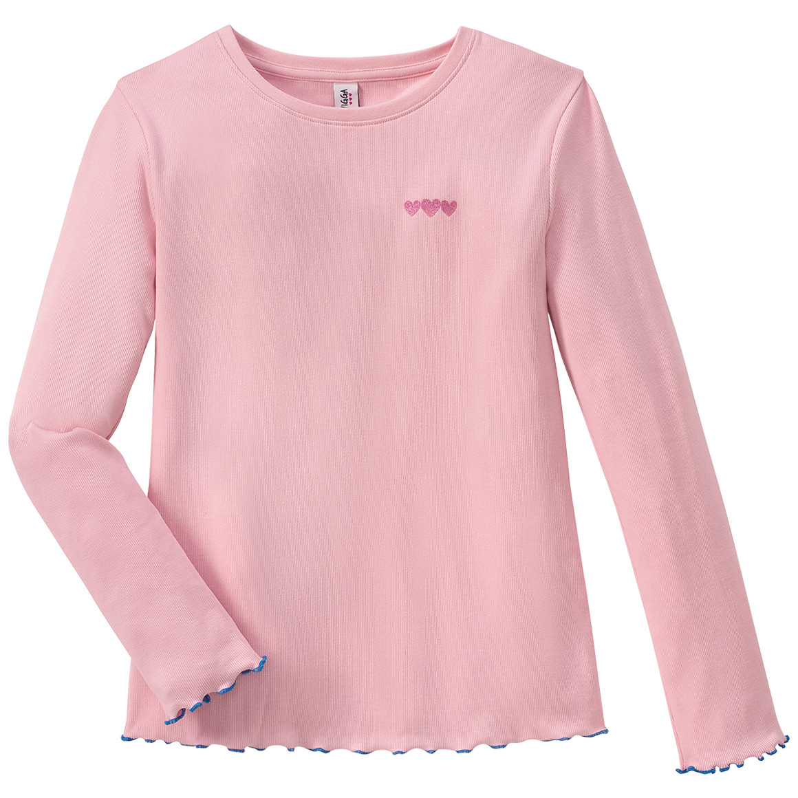 Mädchen Langarmshirt mit Wellenbündchen