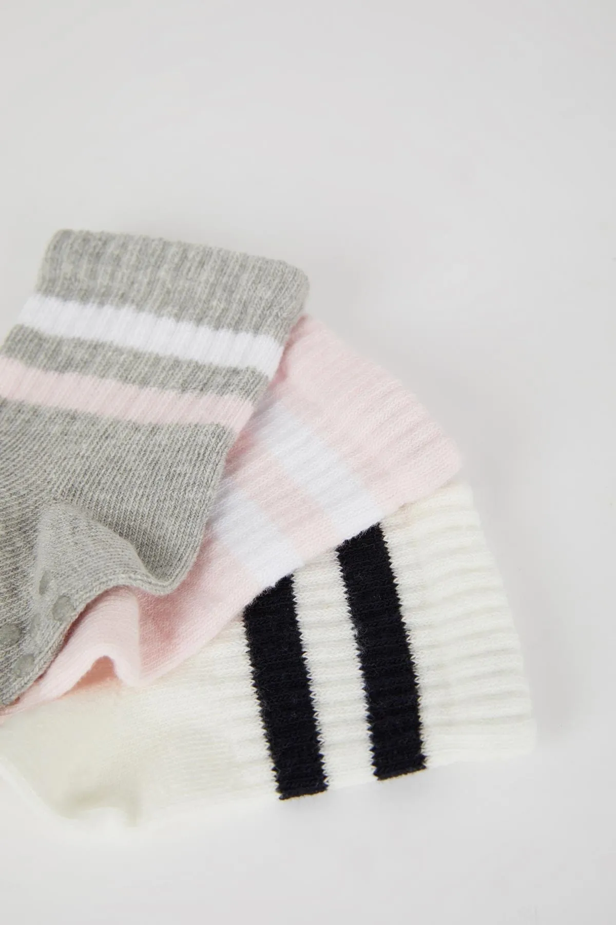 DeFacto  3-teilige lange Socken aus Baumwolle für Mädchen mit rutschfester Sohle