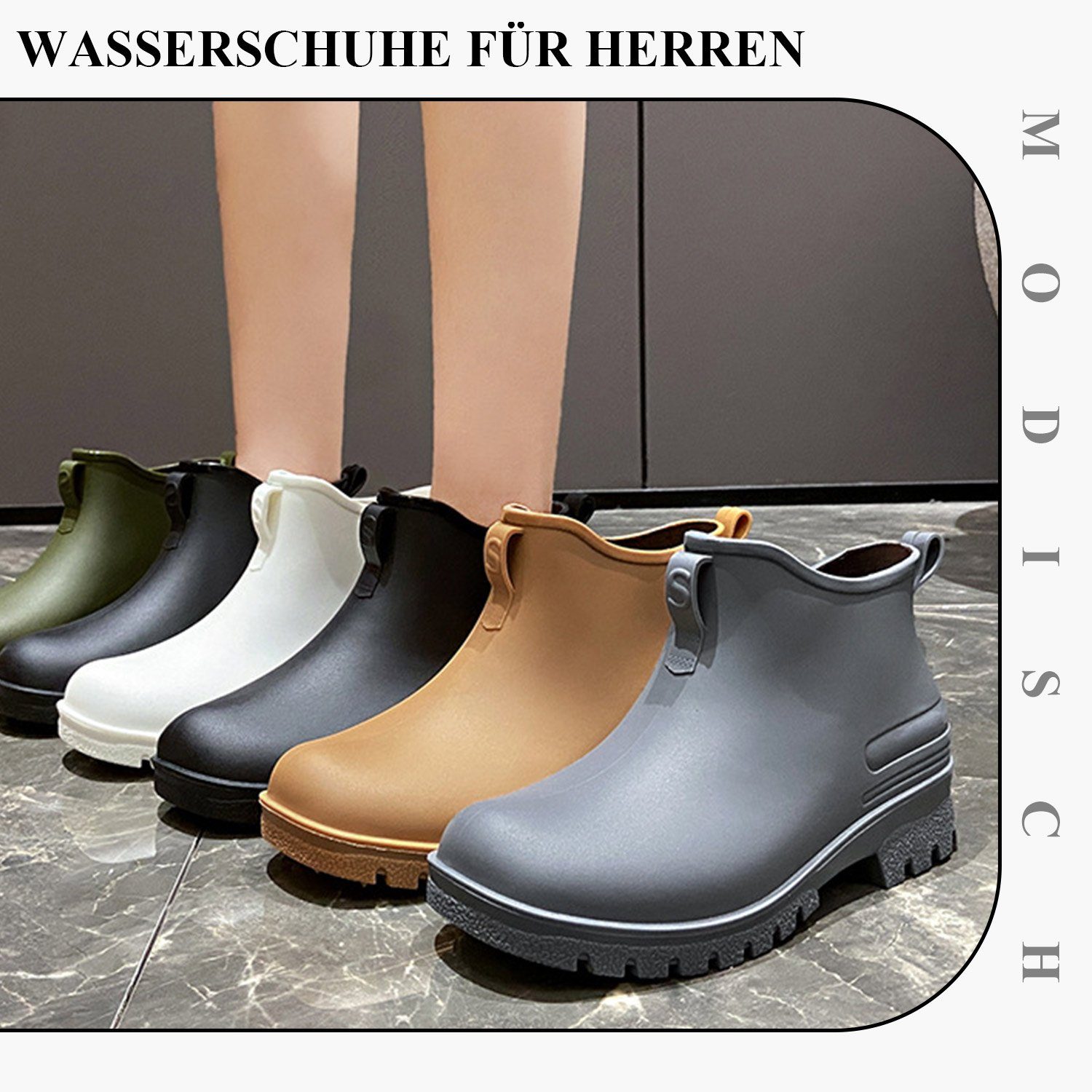 Daisred Wasserschuhe Herren und Damen rutschfeste Regenschuhe Wasserschuh