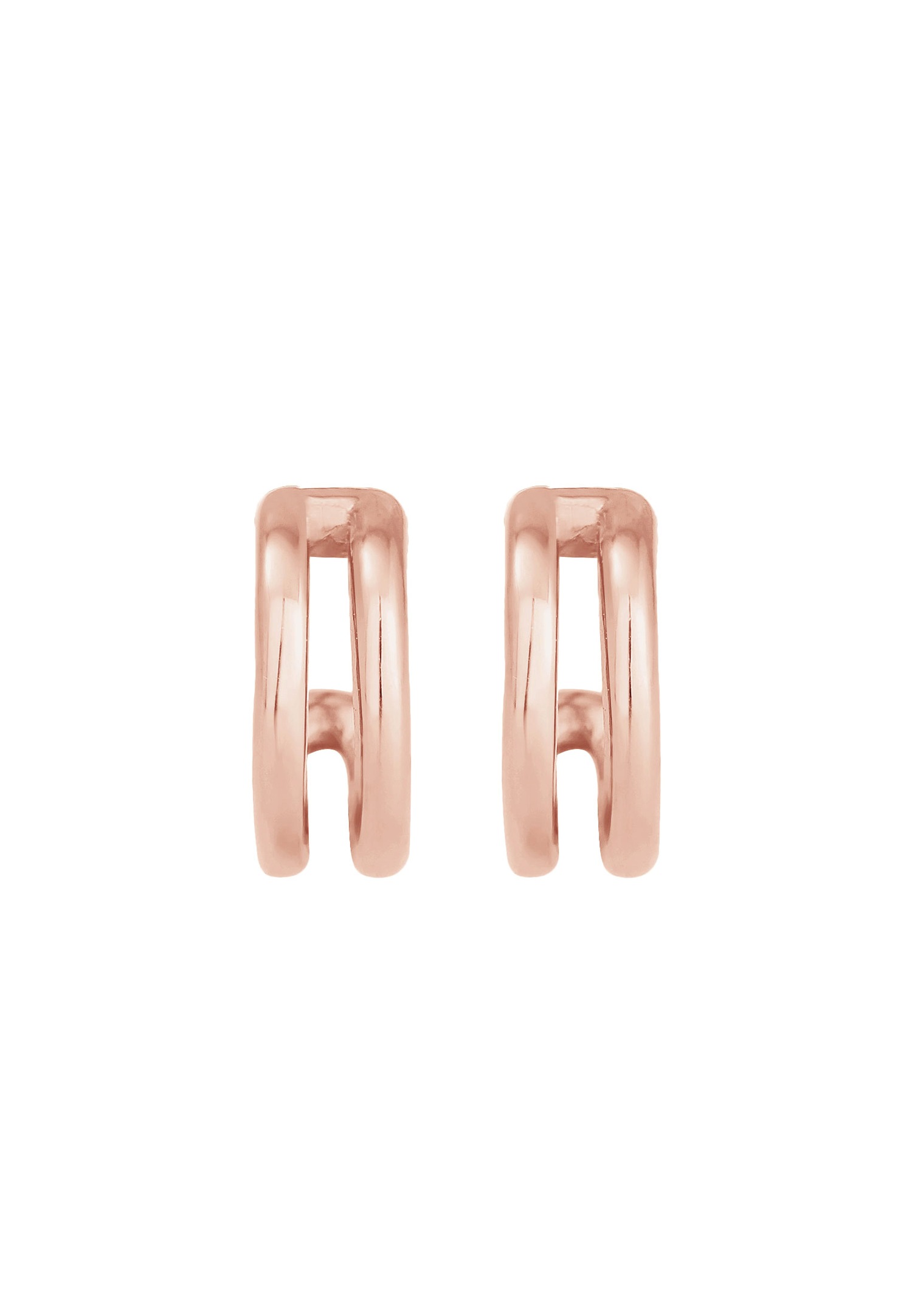 Dámske mini náušnice Elli Basic Minimalist Trendy zo striebra 925 s ružovým zlatom
