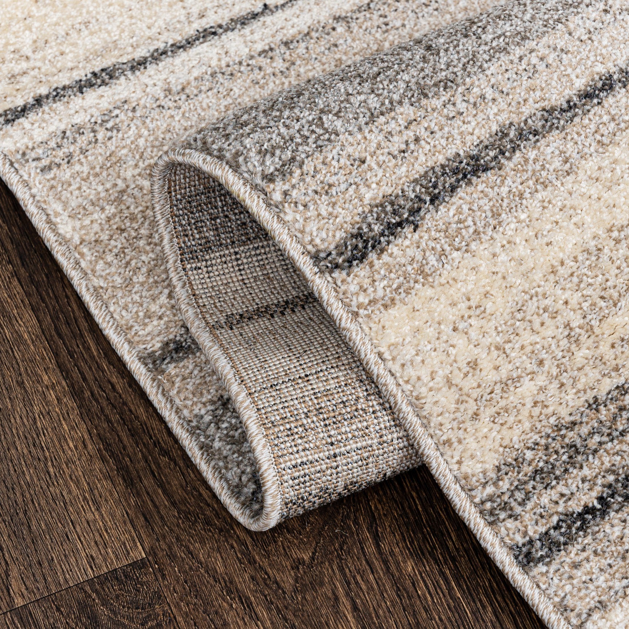 Läufer Läufer Flurläufer Modern für Vorzimmer, Küche - Beige, Mazovia, 70 x 100 cm, Kurzflor, Meterware, Höhe 10 mm, Kurzflor - niedrige Florhöhe