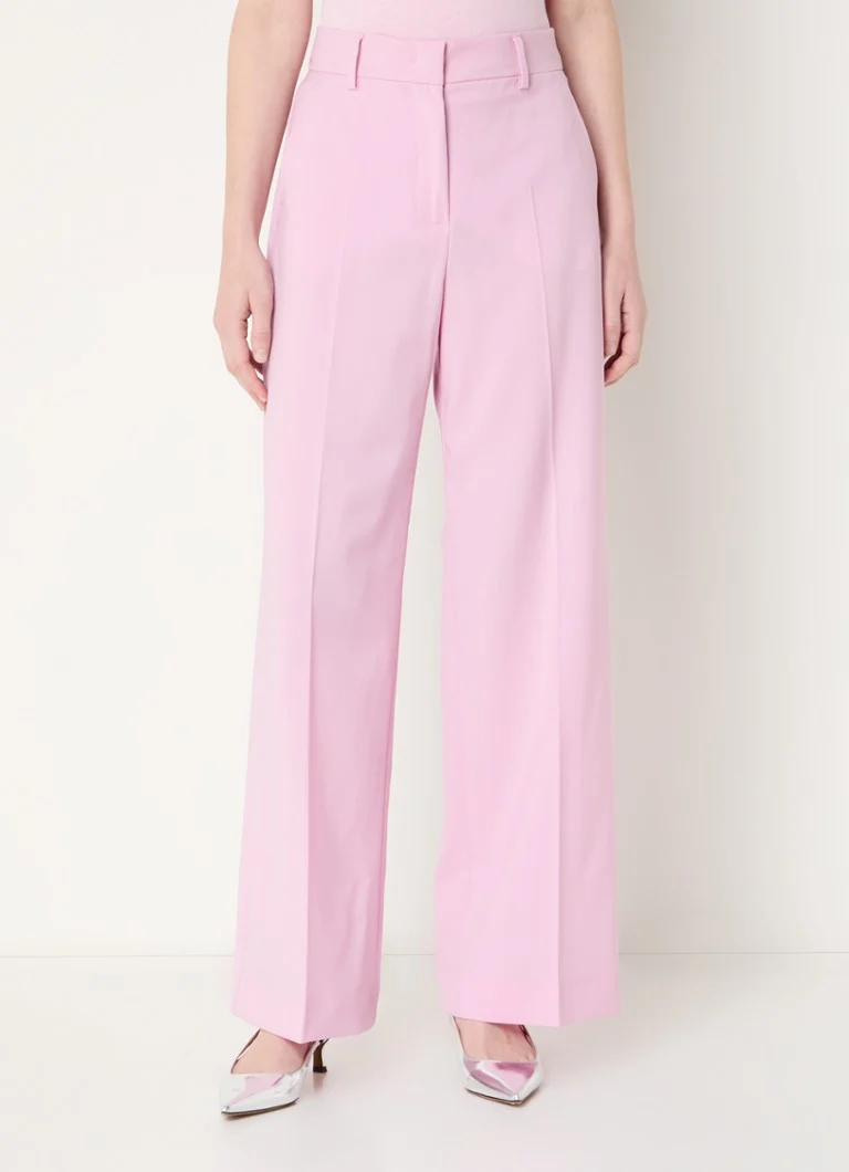MaxMara Visivo high waist wide fit wool trousers with pressed crease