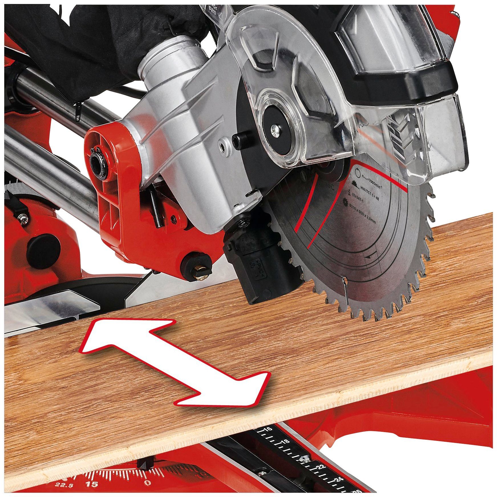 Einhell Zug-, Kapp- und Gehrungssäge TC-SM 2131/1 Dual, 1500 W, 4900 U/min, Präzisions-Sägeblatt
