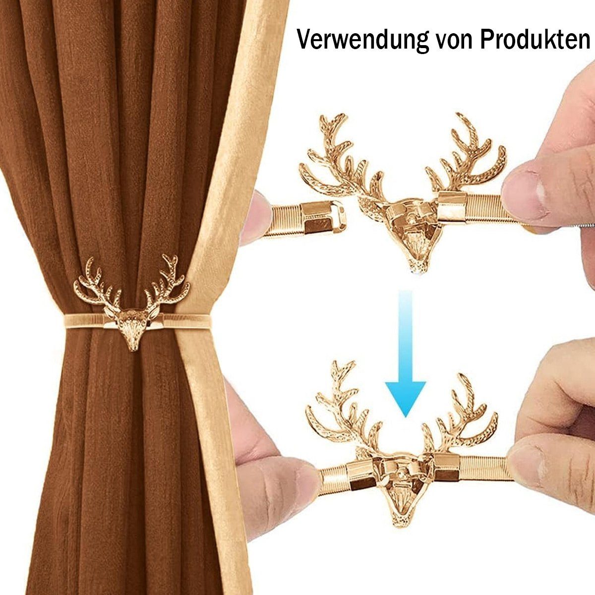 Raffhalter Magnetische Vorhang für Haus Dekoration 2 Stück Gold, ZmdecQna