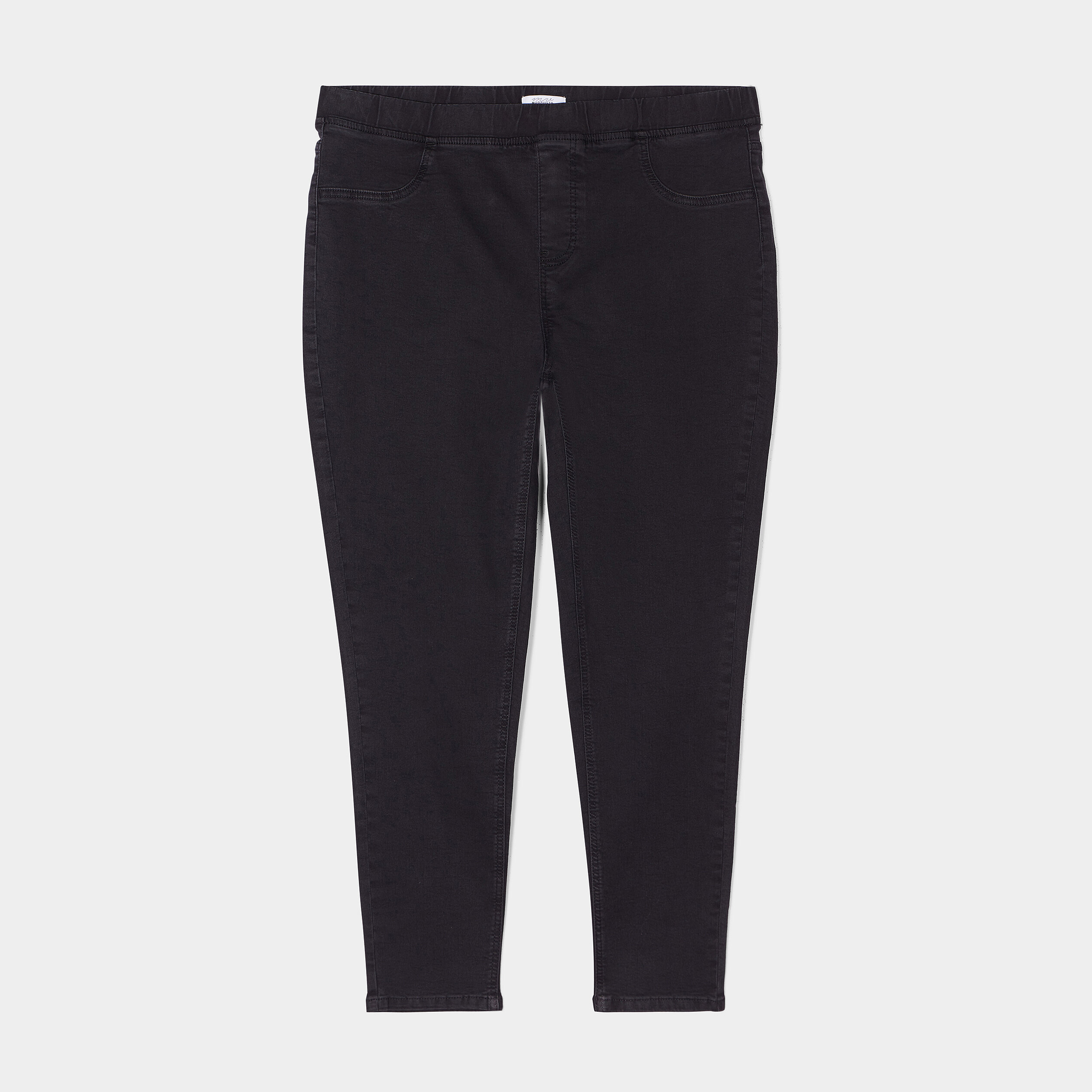 Jegging taille haute matière recyclée denim noir femme grande taille | La Halle